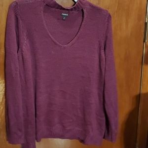 Wine colored torrid sweater with keyhole neck